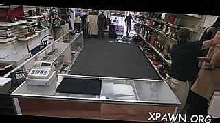 two public sex girl gives blowjob in shop