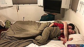 stepmom and son alone in bed