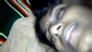 asian girl with hairy pussy fingered sucking guy cock fucked on the mattress