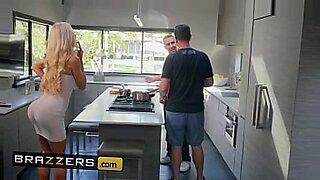 brazzer mom and son in the kitchen