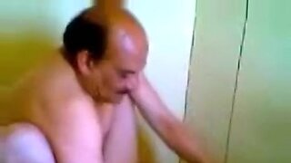 old man pressing teen boobs